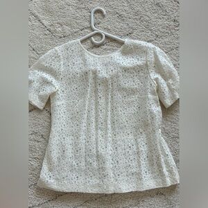 Club Monaco Elegant Cream Lace Top